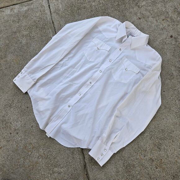 Vtg 70s H BAR C Permanent Press Cowboy Western Pearl Snap Button Up Shirt USA - Picture 2 of 7